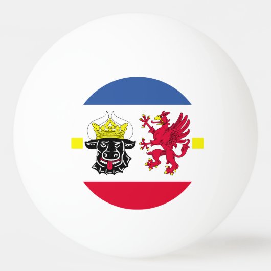 Flag of Mecklenburg-Western Pomerania Pingpongbal (Voorkant)