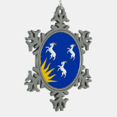 Flag of Merionethshire Tin Sneeuwvlok Ornament (Links)