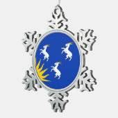 Flag of Merionethshire Tin Sneeuwvlok Ornament (Rechts)