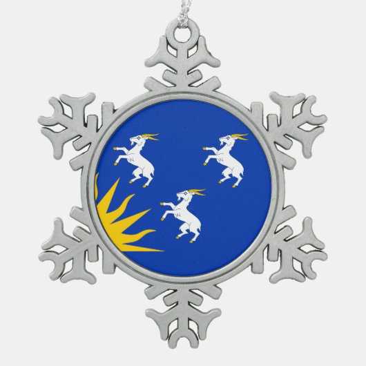 Flag of Merionethshire Tin Sneeuwvlok Ornament (Voorkant)