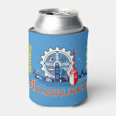 Flag of Milwaukee, Wisconsin Can Cooler (Blikje Voorkant)