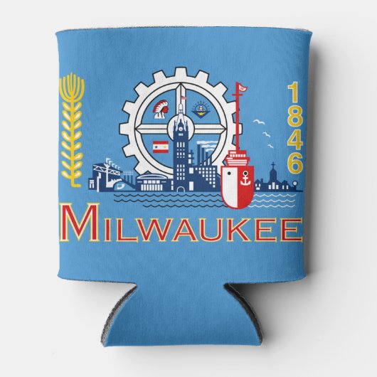 Flag of Milwaukee, Wisconsin Can Cooler (Voorkant)
