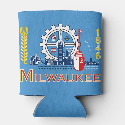 Flag of Milwaukee, Wisconsin Can Cooler (Achterkant)