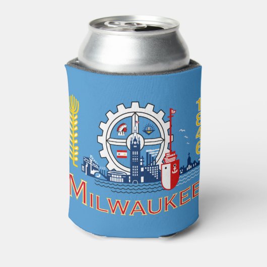 Flag of Milwaukee, Wisconsin Can Cooler (Blikje Achterkant)