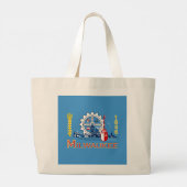 Flag of Milwaukee, Wisconsin  Grote Tote Bag (Achterkant)