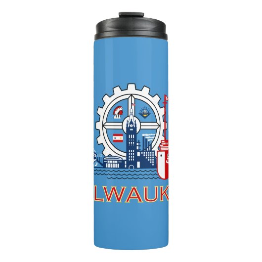 Flag of Milwaukee, Wisconsin Thermal Tumbler Thermosbeker (Voorkant)