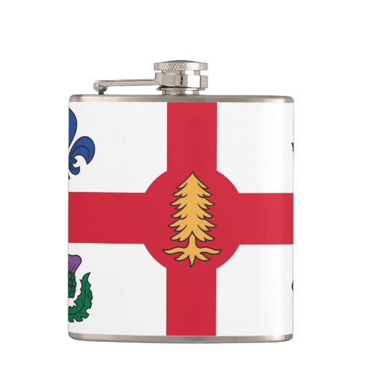 Flag of Montreal, Quebec Flask Heupfles (Voorkant)