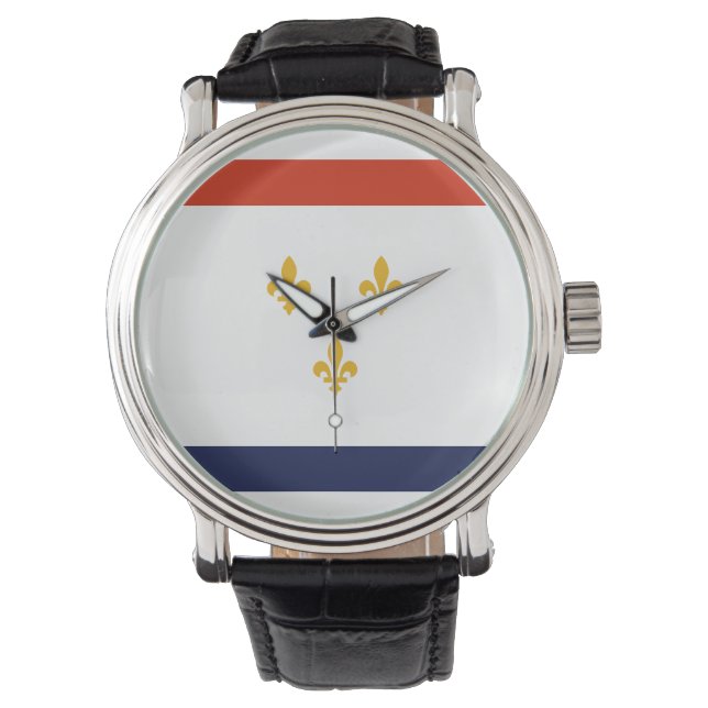 Flag of New Orleans Horloge (Voorkant)