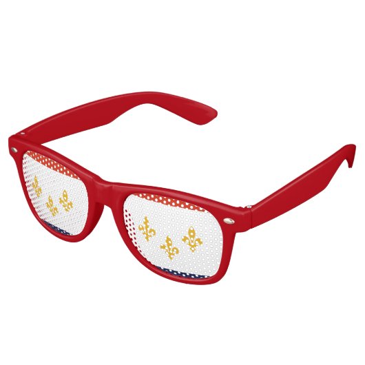 Flag of New Orleans, Louisiana Retro Sunglasses Zonnebril (Gekanteld)