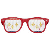 Flag of New Orleans, Louisiana Retro Sunglasses Zonnebril (Voorkant)