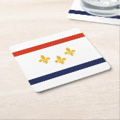 Flag of New Orleans, Louisiana Square Paper Coaste Kartonnen Onderzetters (Schuin)