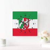 Flag of North-Rhine Westphalia Square Wall Clock Vierkante Klok (Huis)