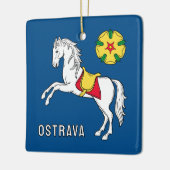 Flag of Ostrava, Czech Republic Keramisch Ornament (Links)