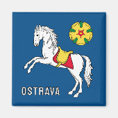 Flag of Ostrava, Czech Republic Magneet (Voorkant)
