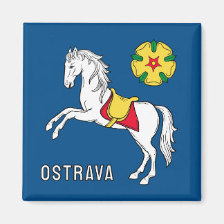 Flag of Ostrava, Czech Republic Magneet