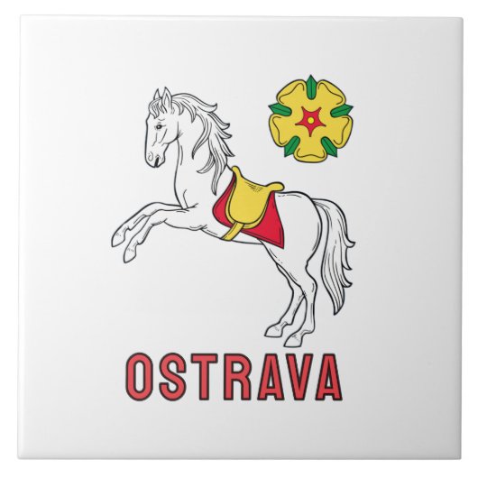 Flag of Ostrava, Czech Republic Tegeltje (Voorkant)