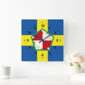 Flag of Pembrokeshire Square Wall Clock Vierkante Klok (Huis)