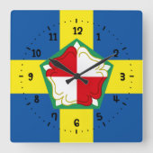 Flag of Pembrokeshire Square Wall Clock Vierkante Klok (Voorkant)