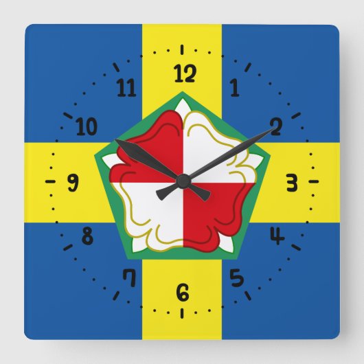 Flag of Pembrokeshire Square Wall Clock Vierkante Klok (Voorkant)