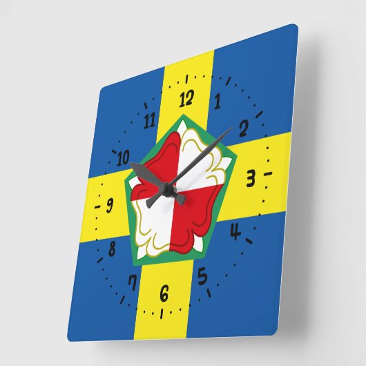 Flag of Pembrokeshire Square Wall Clock Vierkante Klok (Hoek)
