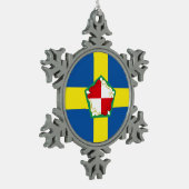 Flag of Pembrokeshire Tin Sneeuwvlok Ornament (Links)