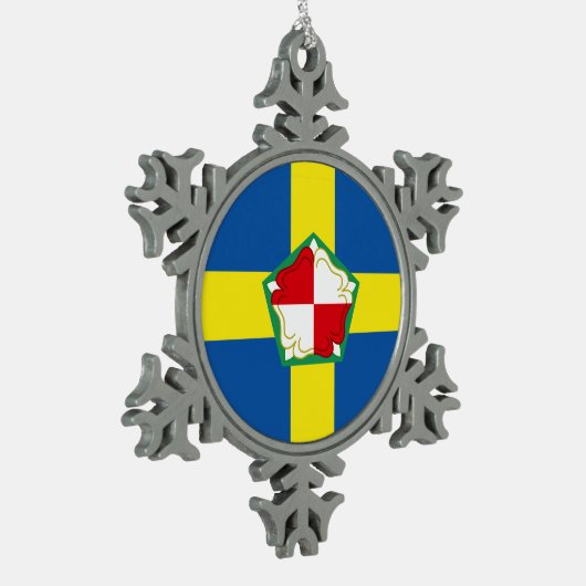 Flag of Pembrokeshire Tin Sneeuwvlok Ornament (Links)