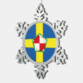 Flag of Pembrokeshire Tin Sneeuwvlok Ornament (Rechts)