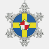 Flag of Pembrokeshire Tin Sneeuwvlok Ornament (Voorkant)