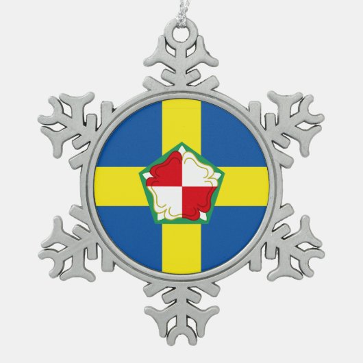 Flag of Pembrokeshire Tin Sneeuwvlok Ornament (Voorkant)