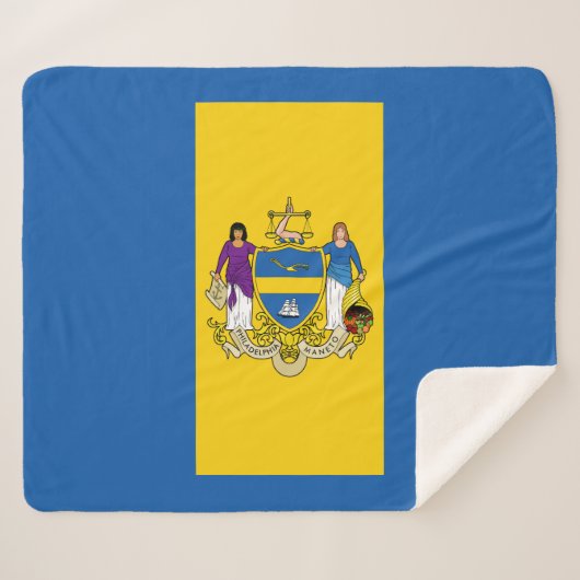 Flag of Philadelphia, Pennsylvania Sherpa Deken (Voorkant (horizontaal))