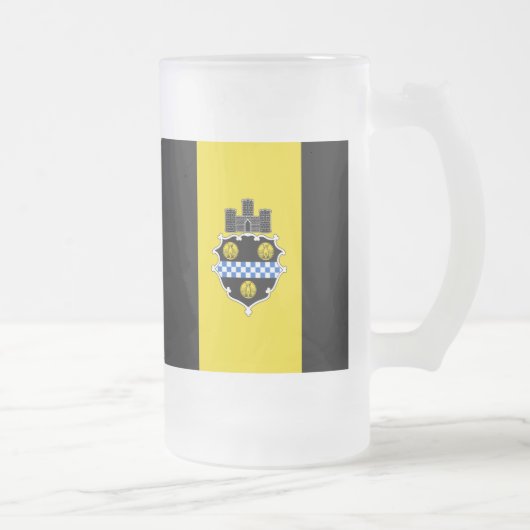 Flag of Pittsburgh, Pennsylvania Frosted Glass Bee Matglas Bierpul (Rechts)