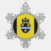 Flag of Pittsburgh, Pennsylvania Snowflake Pewter Tin Sneeuwvlok Ornament (Voorkant)