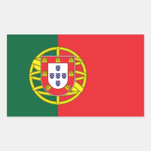 Flag of Portugal Rechthoekige Sticker (Voorkant)