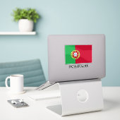 Flag of Portugal Sticker (Laptop op bureau)