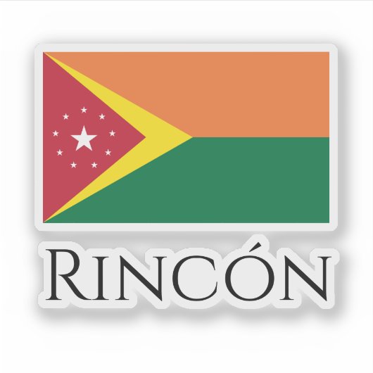 Flag of Rincón, Puerto Rico Sticker (Voorkant)