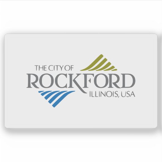 Flag of Rockford, Illinois, USA Sticker (Voorkant)
