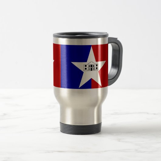 Flag of San Antonio, Texas Travel Mug Reisbeker (Voorkant rechts)