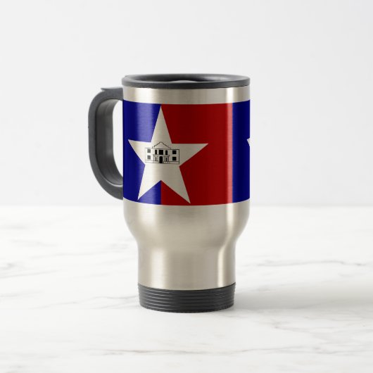 Flag of San Antonio, Texas Travel Mug Reisbeker (Voorkant links)