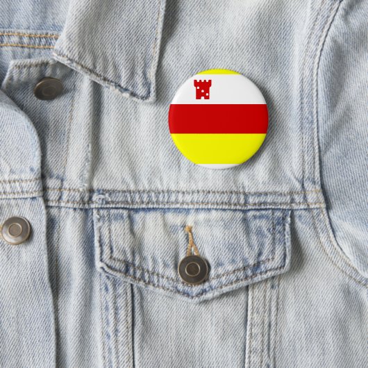Flag of Santa Barbara, California Pinback Button (In situ)