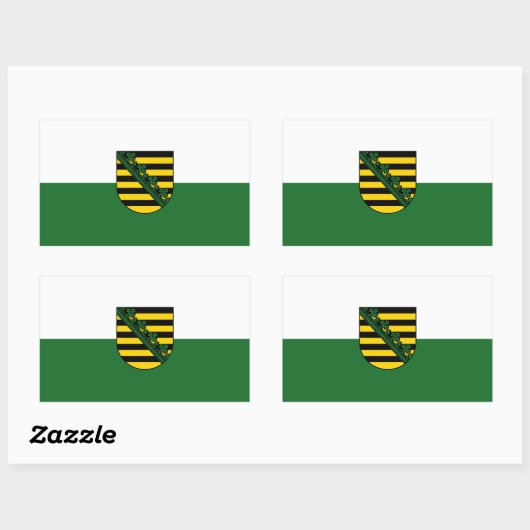 Flag of Saxony Rectangular Sticker (Vel)