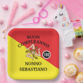 Flag of Sicily Buon Compleanno or Anniversario  Papieren Bordje (Feest)