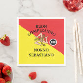 Flag of Sicily Buon Compleanno or Anniversario  Servet (Insitu)