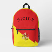 Flag of Sicily Sicilian Bedrukte Rugzak (Voorkant)