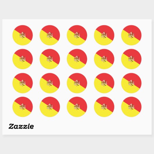 Flag of Sicily - Sicilian Envelope or Favor Ronde Sticker (Vel)