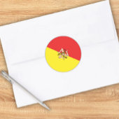 Flag of Sicily - Sicilian Envelope or Favor Ronde Sticker