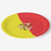 Flag of Sicily - Sicilian Party Papieren Bordje (Gekanteld)