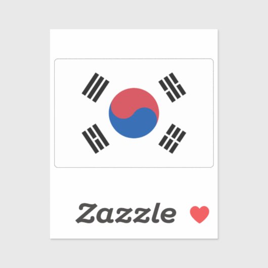Flag of South Korea custom-cut  Sticker (Vel)