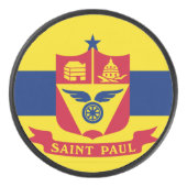 Flag of St Paul, Minnesota Hockey Puck (Voorkant)