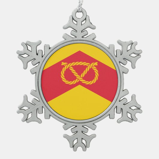 Flag of Staffordshire, Tin Sneeuwvlok Ornament (Voorkant)