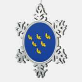Flag of Sussex Snowflake Pewter Christmas Ornament (Rechts)